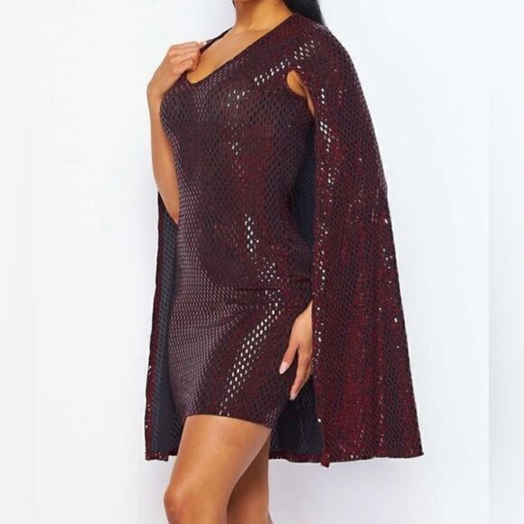 Red Cape Dress - Picture 6 of 6